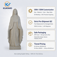 Statuette religieuse en résine de la Vierge Marie sculptée à la main - Statue de jardin Art Déco imperméable de 16,93 pouces de diamètre pour la maison ou l'église