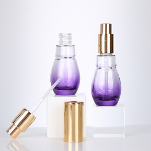 Luxury Skincare Glass Packaging Purple Gradient <b>Bottle</b> Customized Lotion <b>Bottle</b> 30ml Cosmetics Container <b>Empty</b> With Pump Cap - Product Image 6