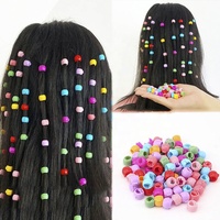100 Pièces Perles à Cheveux à Clipser pour Tresses, Accessoires de Décoration Capillaire, Petites Pinces Mâchoires en Plastique pour Filles