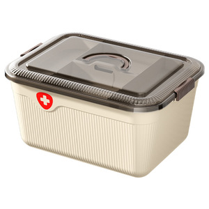 Large Capacity Medicine Box Multi Layer Portable Storage Case With Divider <b>For</b> Home Desktop Use PP Material - Product Image 5