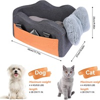 Coussin de siège auto lavable pour chiens de petite et moyenne taille, lit de voyage portable pour sièges avant et arrière