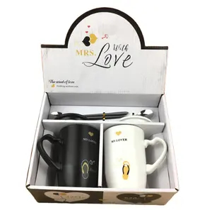Best Mug Set Gift Box Porcelain My Lover white Ceramic Couple Coffee Cup Gift box