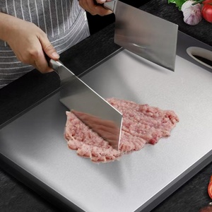 Extra Large <b>Plastic</b> Cutting Board Double Side Chopping Board Stainless Steel Cutting Board with Easy-Grip Handle - Product Image 2