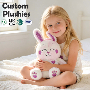 Peluche personnalisée en forme de <span class=keywords><strong>lapin</strong></span> avec cœurs pailletés, <span class=keywords><strong>lapin</strong></span> en peluche apaisant pour enfants, jouet sensoriel parfait, compagnon de sommeil - Product Image 1