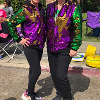 Mardi Gras réversible hommes adulte sequin veste femmes enfants filles violet vert or costume