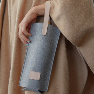 In stock Japanese and Korean style minimalist wine <b>bags</b>, single-bottle wine storage <b>bags</b>, Instagram-worthy felt wine <b>bags</b>, gift - Product Image 1