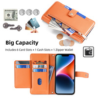 Coque de téléphone en cuir Pu Mobile Flip Cover coque de téléphone couverture en cuir pour iPhone 15 14 13 conception personnalisée étuis antichoc pour S24 S23