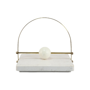 Hiện đại đá cẩm thạch Khăn ăn chủ với Brass Arch và trắng Sphere trọng lượng cho bàn ăn nhà bếp Countertop hoặc văn phòng trang trí nội thất - Product Image 5
