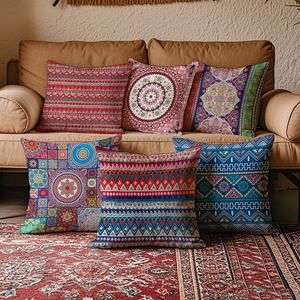 หมอนพิมพ์ลาย<span class=keywords><strong>เพลง</strong></span>พื้นบ้านสไตล์โบฮีเมียนย้อนยุคแบบชาติพันธุ์ สำหรับโรงแรม ห้องนั่งเล่น พนักพิงโซฟา - รูปทรงปรับแต่งได้ - Product Image 1