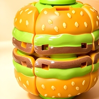 Jouet éducatif créatif transfrontalier en plastique en forme de hamburger, gyroscopique à presser anti-stress, spinner de doigt innovant pour les personnes d'âge moyen