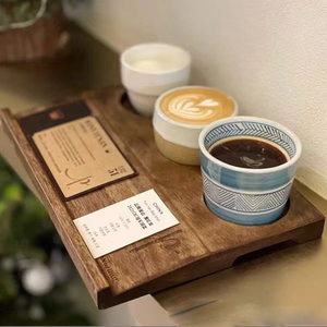 Plateau en bois massif américain pour whisky, vin rouge, verres à bière et tasses à café – Assiette de dégustation colorée pour fêtes - Product Image 2