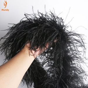 Écharpe en plumes d'autruche légère, design 1 à 5 plis, pour costumes de burlesque et accessoires de défilés de carnaval - Product Image 4