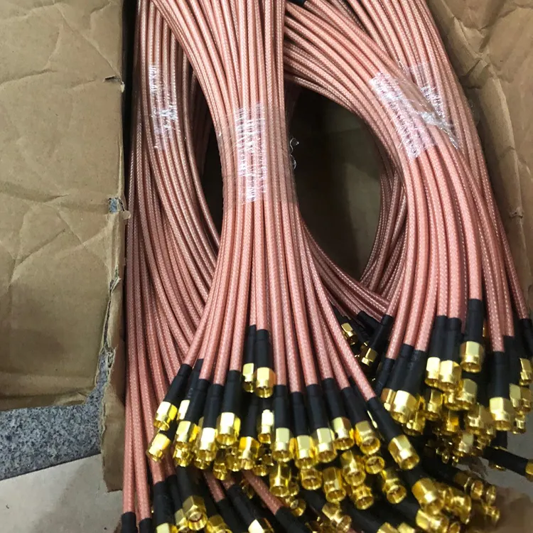 Cable adaptador de cobre trenzado RG142, doble Chapado en plata, SMA, extensible, RF Coaxial, SMA a SMA macho y hembra