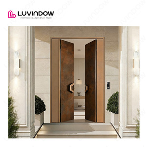 Puerta Doble de Aluminio con Arco Superior Personalizada de Lujo, Entrada al Hotel Malibu Grand Villa - Product Image 2