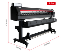 Último Modelo Locor Impresora Eco Solvente de 1.8m/6.2ft con 2 Cabezales XP600/DX5/i3200 para Impresión de Vinilos, Lonas y Calcomanías para Exteriores