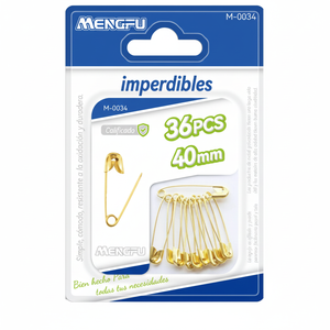 Mengfu Lot de 36 épingles de sûreté en or de 40mm M-0034 fabriquées en Chine pour une fixation sécurisée et une utilisation polyvalente - Product Image 2