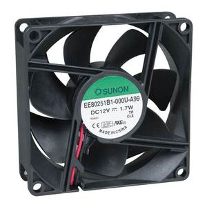 พัดลมระบายความร้อนเชิงพาณิชย์ OEM พลาสติก ขนาด 80x80x25 มม. 12VDC พร้อมแรงลม 41 CFM และกำลังไฟ 1.7W - Product Image 4