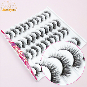 Pestañas Postizas Abestyou Hechas a Mano, Cruelty-Free, con Efecto Brillante en la Oscuridad, Estilo Ojo de Gato, Naturales, de Visón Sintético, Paquete de 20 Pares, Volumen Ligero, Cortas - Product Image 1