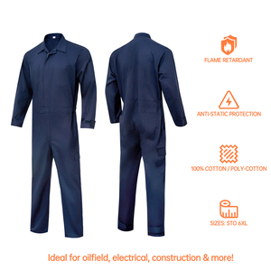 Tùy chỉnh bán buôn OEM in logo bông đa túi Overalls in ấn bảo hộ lao động đồng phục làm việc Hi VIS Áo sơ mi worksuits - Product Image 2