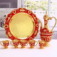 QIAN HU 럭셔리 라마단 장식 이슬람 터키어 커피 컵 차 세트 웨딩 파티 용품 장식 세트