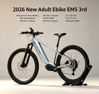 Nouveau Vélo Électrique Adulte 2026 EM5 3ème Génération Cadre en Aluminium Batterie Cachée 48V 20Ah M430 500W M6100 12 Vitesses 27.5 29 Pouces Tout-Terrain E-MTB
