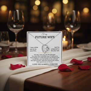 สร้อยคอจี้รูปหัวใจทองแดงสำหรับภรรยาในอนาคตของฉัน พร้อมการ์ดข้อความแบบกำหนดเอง ของขวัญสุดโรแมนติกคลาสสิกแบบส่วนตัวสำหรับคู่รัก - Product Image 6