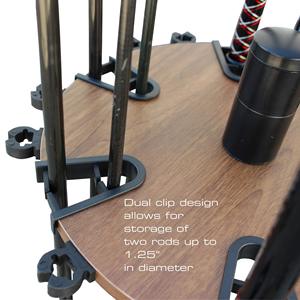 Noyer foncé 24 porte-canne à pêche en <span class=keywords><strong>bois</strong></span> rond sans outil <span class=keywords><strong>support</strong></span> d'assemblage stockage supports <span class=keywords><strong>de</strong></span> canne à pêche - Product Image 5