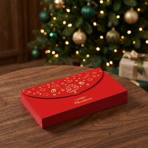 Christmas Gold Foil Red Envelope Gift Bag <b>New</b> <b>Year</b> Holiday Party Decoration Coated Paper Greeting <b>Card</b> - Product Image 2