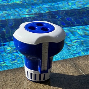 Piscina pó químico float dispenser com termômetro para venda piscina acessórios