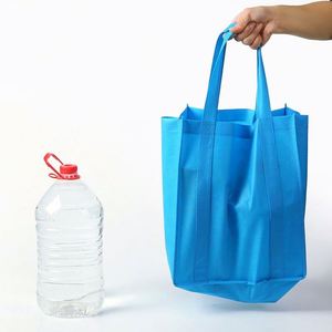 Custom Non-Woven Shopping Tote <b>Bag</b> with <b>Long</b> Handles Promo Pack with Bottom to the Bottom - Product Image 4