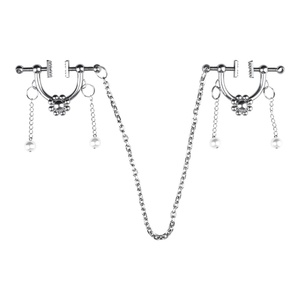 QKKQ Morsetti per capezzoli dal design unico, Strapon con cintura, Catena in acciaio, Catena di perline, Morsetti per capezzoli in metallo pesante, Clip per seno, Sex Toys - Product Image 5