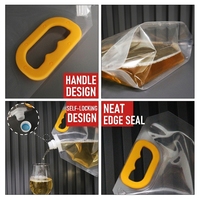 Pochettes Doypack transparentes en gros avec bec verseur, conception anti-effraction, réutilisables en PET/PE pour l'emballage de jus de fruits, smoothies et boissons