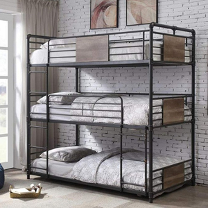 Industrial Triple Bunk <b>Bed</b> Frame Twin Size Iron Metal <b>Bed</b> Adjustable Function Bedroom Dormitory School Durable <b>Space</b> <b>Saving</b> - Product Image 4