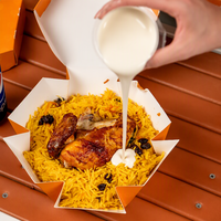 Boîte à emporter personnalisée avec logo, emballage alimentaire jetable, portable, résistante à la graisse, pour poulet grillé, Bukhari, Mandi, Biryani, riz frit