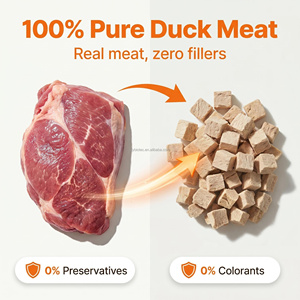 Friandises pour animaux de compagnie en cubes de canard lyophilisés, marque privée OEM, 100% ingrédient unique, hypoallergéniques, sans céréales, pour chiens et chats - Product Image 3