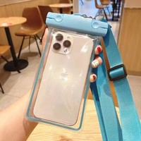 Pochette de téléphone étanche en PVC et EVA durable, design sportif transparent pour la natation en extérieur, avec cordon
