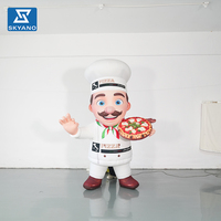 Modèle de personnage de chef de dessin animé gonflable personnalisé, mascotte de pizzeria pour la publicité en extérieur, la décoration d'événements, figurine gonflable