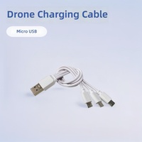 Câble de données 3-en-1 (1 vers 3) pour la charge et le transfert de données des drones avec connecteurs Type-C
