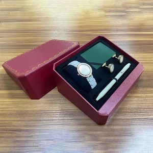 Luxury Red <b>Jewelry</b> Box Gift Case Velvet Lined Ring Box Necklace Box Custom <b>Packaging</b> for <b>Jewelry</b> Display - Product Image 4