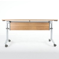 Table de conférence et de formation pliable en aluminium et bois, design moderne, norme ANSI/BIFMA, 5,91 pieds, pieds en aluminium, plateau en bois, métal