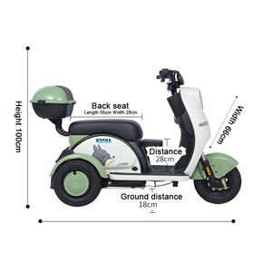Triciclo Eléctrico Blanco y Verde de 3 Ruedas, Scooter para Adultos con Caja de Almacenamiento Trasera - Product Image 2
