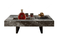 Table basse moderne minimaliste en pierre frittée marron Venise, écologique, durable, design italien pour salon et appartement