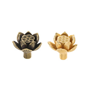 Poignées de meuble vintage en laiton motif Lotus et Coque de Lotus, design Paix et <span class=keywords><strong>Amitié</strong></span>, poignées de porte décoratives et crochets muraux - Product Image 6