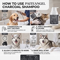 Shampoo pour chien au charbon actif, nettoyage en profondeur, contrôle des odeurs, 300 ml, pH équilibré, doux, soulagement des démangeaisons, pelage brillant, marque privée