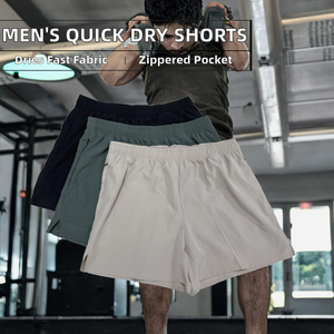 Custom Men's Athletic Gym Shorts Quick Dry Plus Size Mid Waist Casual Running Sports Drawstring Solid Breathable Knitted Design - Product Image 2