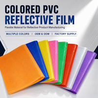 Rouleau de film réfléchissant en PVC de couleur personnalisée pour ruban à mailles cristallines, vêtements de sécurité, sacs, chaussures et produits d'extérieur