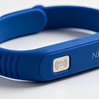 Mini Etiqueta NFC RFID de 13.56 MHz, 1K/215/216, Código QR ISO, Pulsera de Silicona Impermeable para Uso en Hoteles, Pagos de Membresía