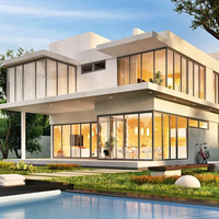 Villa moderne préfabriquée de luxe en acier, structure en acier galvanisé, durée de vie de 70 ans, certifiée ISO9001, MARCH BUILDING, garantie de plus de 5 ans