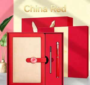 Set de Regalo de Cuaderno y Bolígrafo Naranja con Cubierta de Hebilla Redonda para Marca Corporativa y Pedidos al por Mayor - Product Image 2