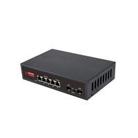 Conmutador Vlan compatible con 4 puertos Gigabit Poe completo con 1 enlace ascendente RJ45 y 2 conmutadores de red de Puerto SFP para PC de acceso de puente de red CCTV